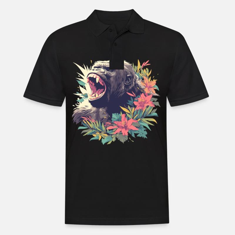 Gorillas Gorilla - Männer Poloshirt - Schwarz