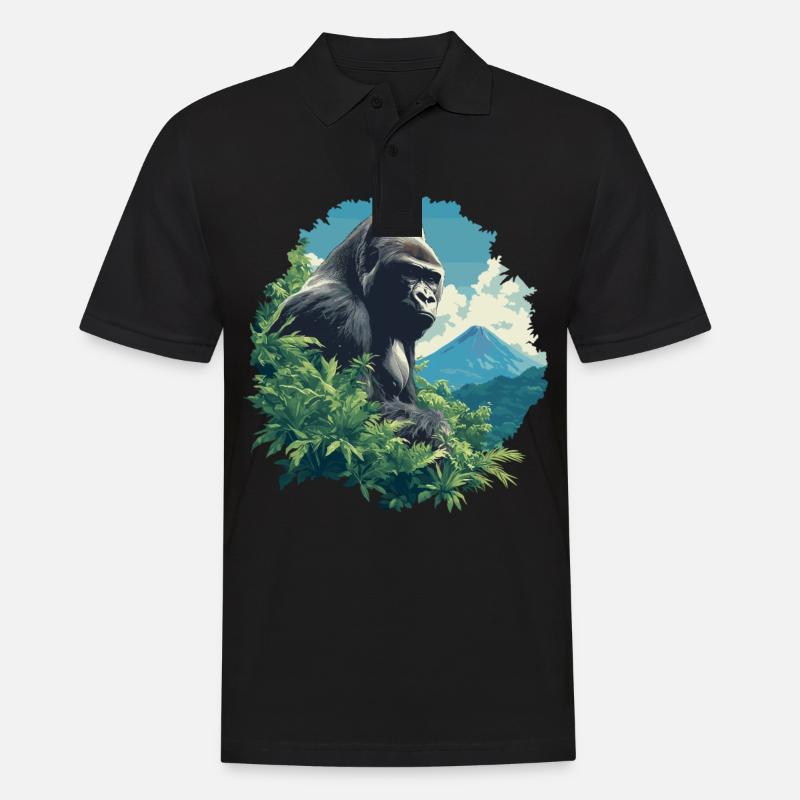 Gorillas Gorilla - Männer Poloshirt - Schwarz