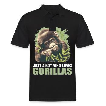 Gorillas Gorilla - Männer Poloshirt - Schwarz - Vorne - Kai (181cm)