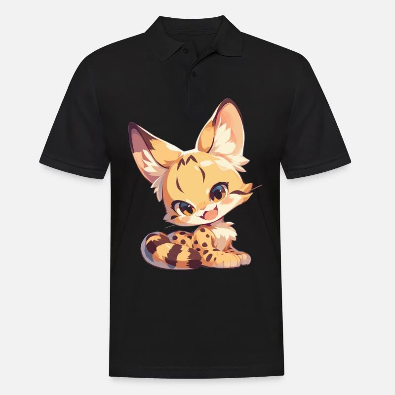 Servale Serval - Männer Poloshirt - Schwarz