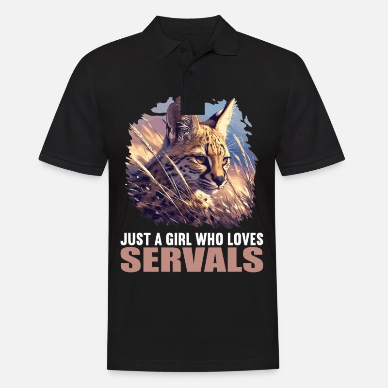 Servale Serval - Männer Poloshirt - Schwarz