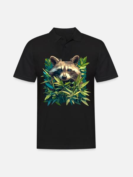 Waschbären Waschbär - Männer Poloshirt - Schwarz