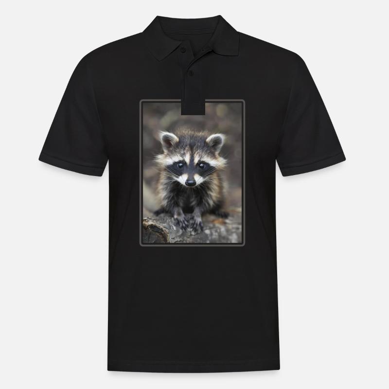 Waschbären Waschbär - Männer Poloshirt - Schwarz