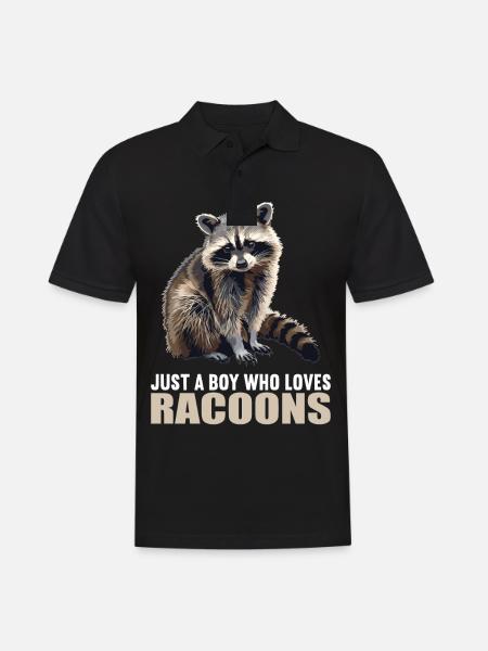 Waschbären Waschbär - Männer Poloshirt - Schwarz