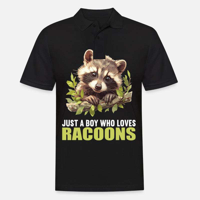 Waschbären Waschbär - Männer Poloshirt - Schwarz