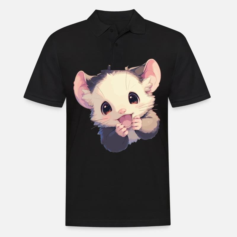 Opossum Opossums - Männer Poloshirt - Schwarz