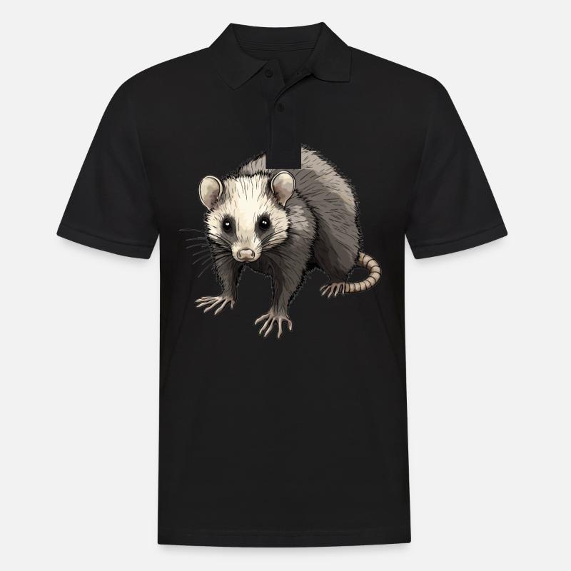 Opossum Opossums - Männer Poloshirt - Schwarz