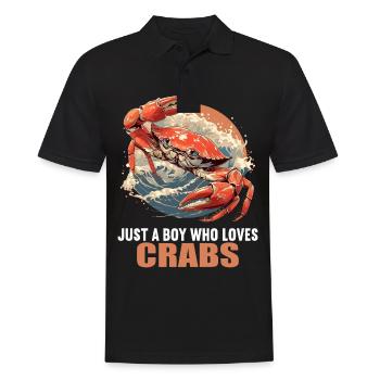 Crab Crab - Men's Polo Shirt - black - Front - Kai (181cm)