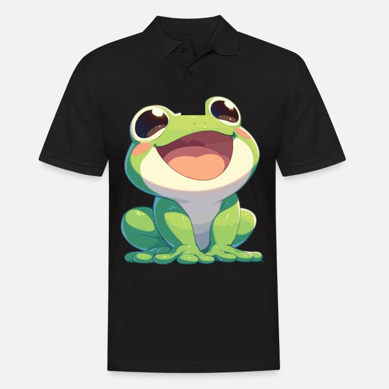 Frosch Frösche - Männer Poloshirt - Schwarz