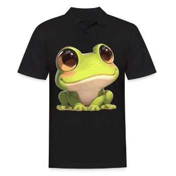 Frosch Frösche - Männer Poloshirt - Schwarz - Vorne - Kai (181cm)