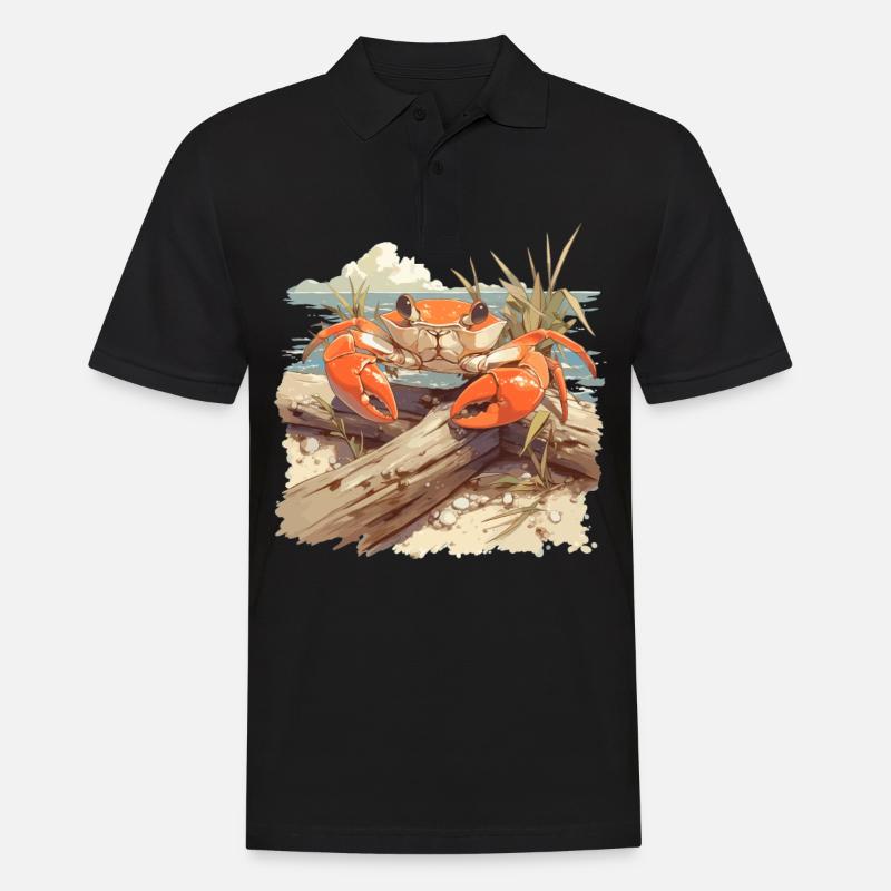 Krabbe Krabben - Männer Poloshirt - Schwarz