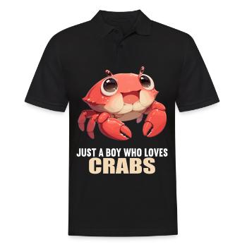 Crab Crab - Men's Polo Shirt - black - Front - Kai (181cm)