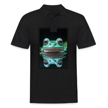 Frosch Frösche - Männer Poloshirt - Schwarz - Vorne - Kai (181cm)