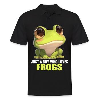 Frosch Frösche - Männer Poloshirt - Schwarz - Vorne - Kai (181cm)