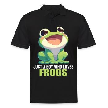Frosch Frösche - Männer Poloshirt - Schwarz - Vorne - Kai (181cm)