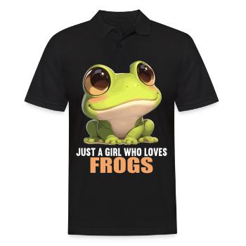 Frosch Frösche - Männer Poloshirt - Schwarz - Vorne - Kai (181cm)