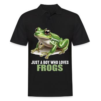 Frosch Frösche - Männer Poloshirt - Schwarz - Vorne - Kai (181cm)