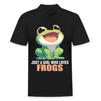 Frosch Frösche - Männer Poloshirt - Schwarz - Vorne - Kai (181cm)