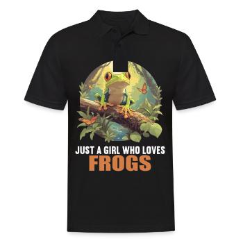 Frosch Frösche - Männer Poloshirt - Schwarz - Vorne - Kai (181cm)