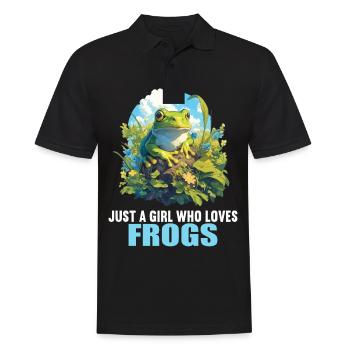 Frosch Frösche - Männer Poloshirt - Schwarz - Vorne - Kai (181cm)