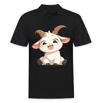 Ziegen Ziege - Männer Poloshirt - Schwarz - Vorne - Kai (181cm)