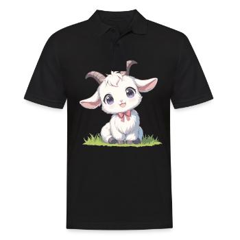 Ziegen Ziege - Männer Poloshirt - Schwarz - Vorne - Kai (181cm)
