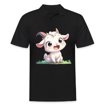 Ziegen Ziege - Männer Poloshirt - Schwarz - Vorne - Kai (181cm)