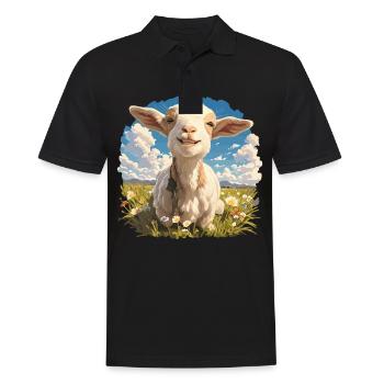 Ziegen Ziege - Männer Poloshirt - Schwarz - Vorne - Kai (181cm)
