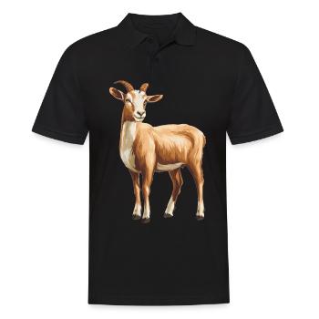 Ziegen Ziege - Männer Poloshirt - Schwarz - Vorne - Kai (181cm)