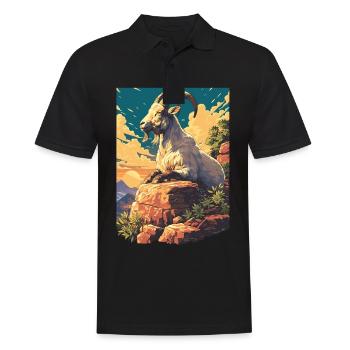 Ziegen Ziege - Männer Poloshirt - Schwarz - Vorne - Kai (181cm)
