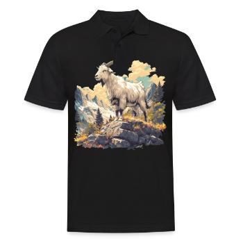 Ziegen Ziege - Männer Poloshirt - Schwarz - Vorne - Kai (181cm)