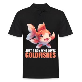 Goldfische Goldfisch - Männer Poloshirt - Schwarz - Vorne - Kai (181cm)