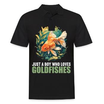 Goldfische Goldfisch - Männer Poloshirt - Schwarz - Vorne - Kai (181cm)