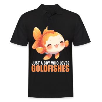 Goldfische Goldfisch - Männer Poloshirt - Schwarz - Vorne - Kai (181cm)