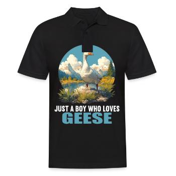 geese goose - Men's Polo Shirt - black - Front - Kai (181cm)