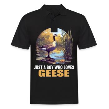 geese goose - Men's Polo Shirt - black - Front - Kai (181cm)