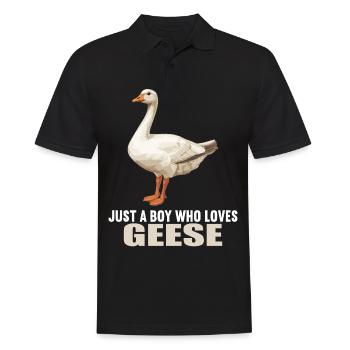 geese goose - Men's Polo Shirt - black - Front - Kai (181cm)