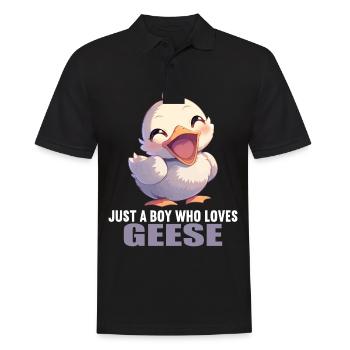 geese goose - Men's Polo Shirt - black - Front - Kai (181cm)