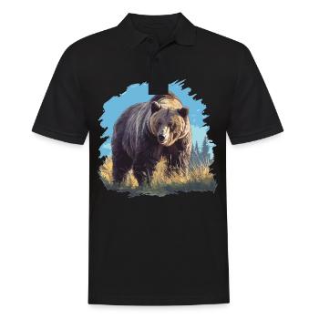 Grizzlis Ours grizzly - Polo Homme - noir - Devant - Kai (181cm)