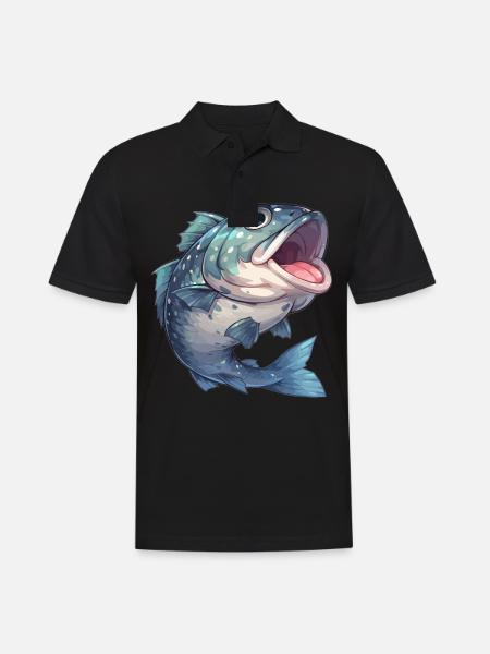Zackenbarsche Zackenbarsch - Männer Poloshirt - Schwarz
