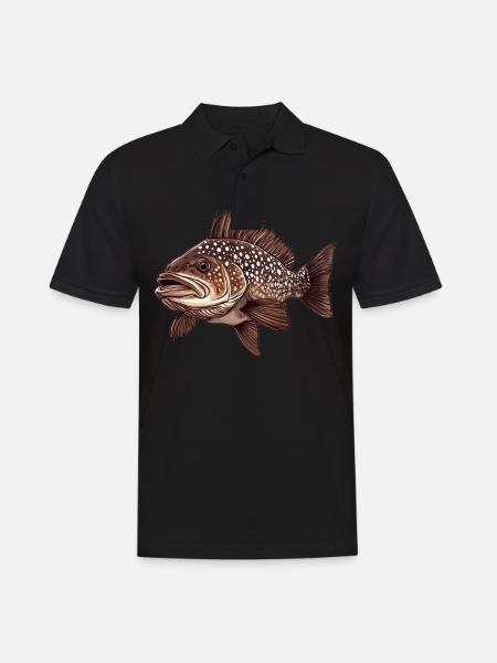 Zackenbarsche Zackenbarsch - Männer Poloshirt - Schwarz