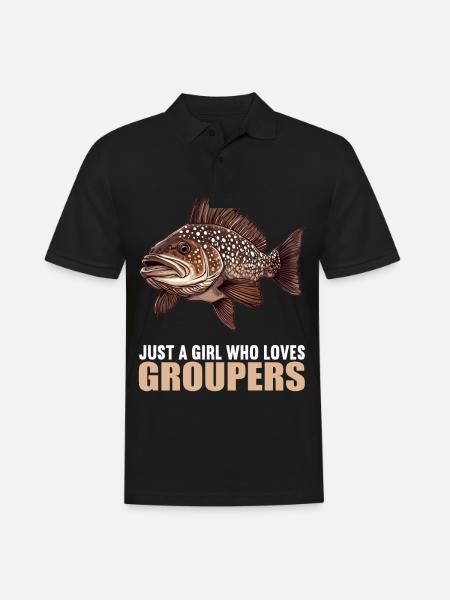 Zackenbarsche Zackenbarsch - Männer Poloshirt - Schwarz