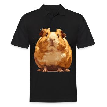 Meerschweinchen - Männer Poloshirt - Schwarz - Vorne - Kai (181cm)