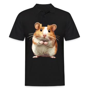 Hamster - Männer Poloshirt - Schwarz - Vorne - Kai (181cm)
