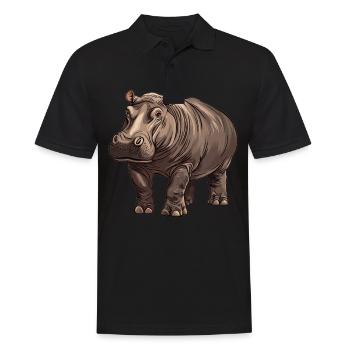 Hippopotamus Hippopotamus - Men's Polo Shirt - black - Front - Kai (181cm)