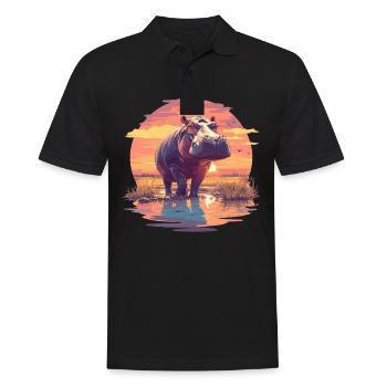 Hippopotamus Hippopotamus - Men's Polo Shirt - black - Front - Kai (181cm)