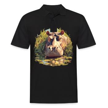 Hippopotamus Hippopotamus - Men's Polo Shirt - black - Front - Kai (181cm)