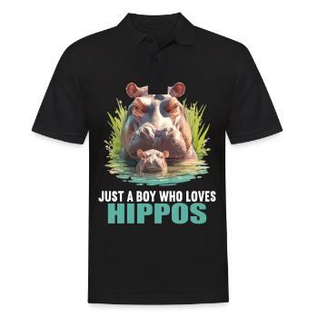 Hippopotamus Hippopotamus - Men's Polo Shirt - black - Front - Kai (181cm)