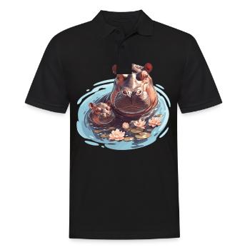 Hippopotamus Hippopotamus - Men's Polo Shirt - black - Front - Kai (181cm)