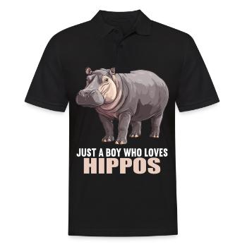 Hippopotamus Hippopotamus - Men's Polo Shirt - black - Front - Kai (181cm)
